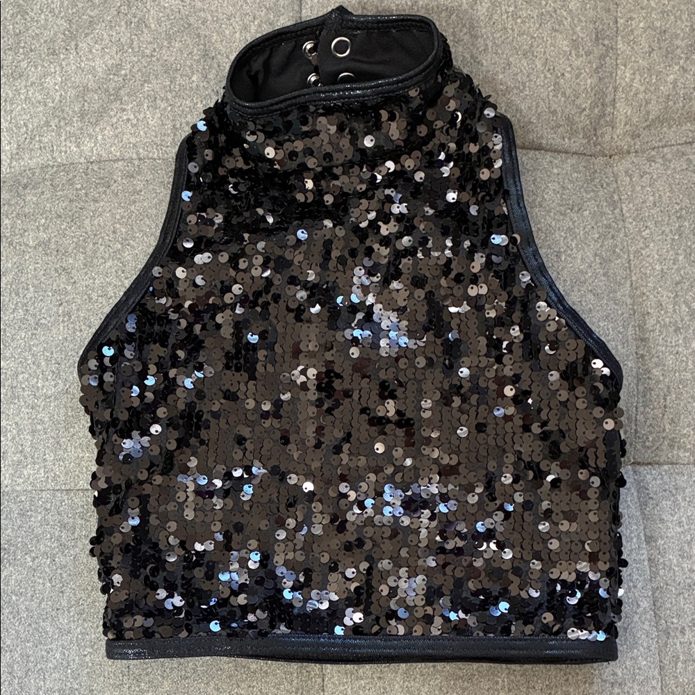 Balera Ultra Sparkle Black Dancewear halter top